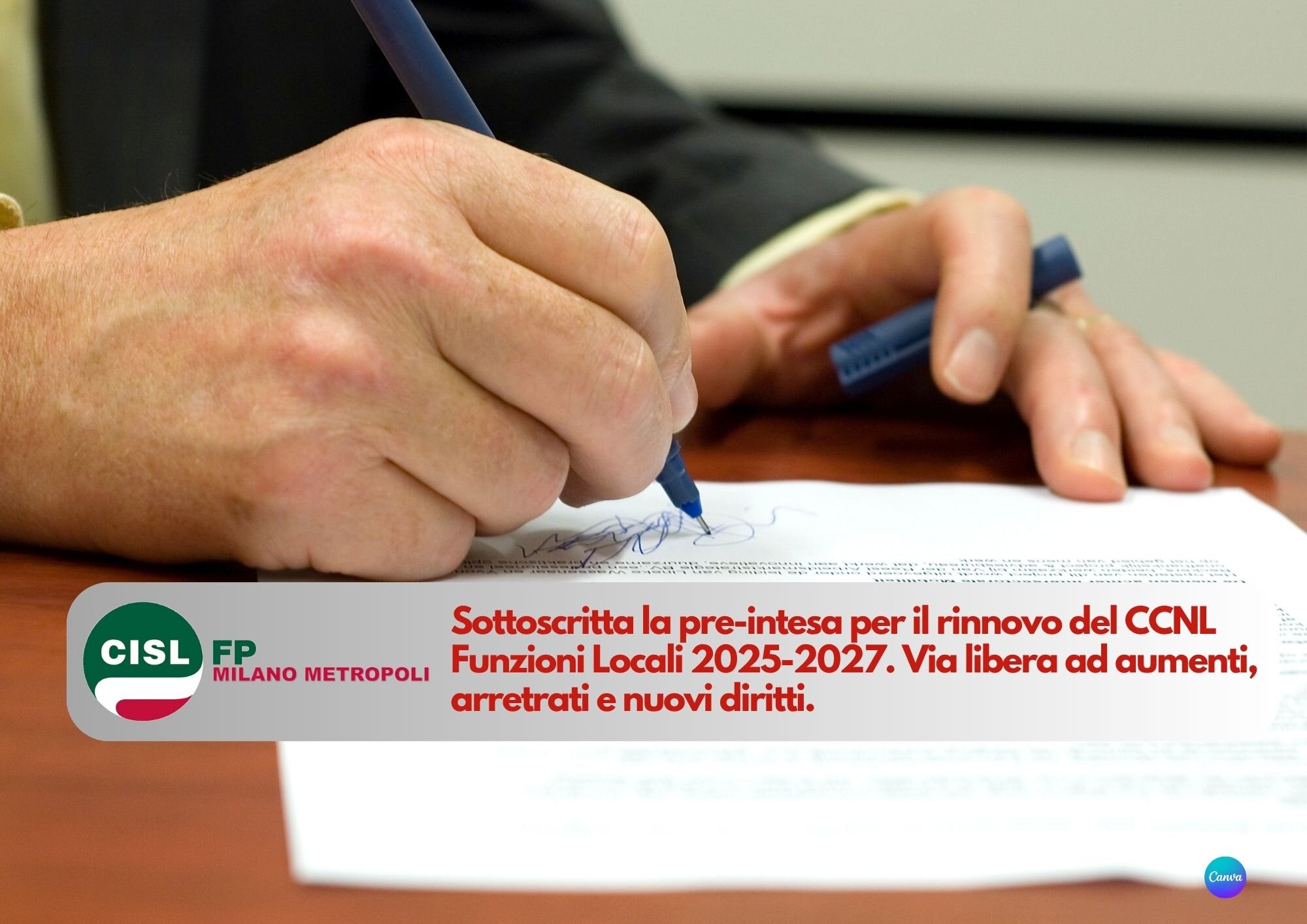 CISL FP Milano Metropoli. Firmato il CCNL Funzioni Locali 2025-2027. Rinnovi ravvicinati, salari più alti e nuovi diritti
