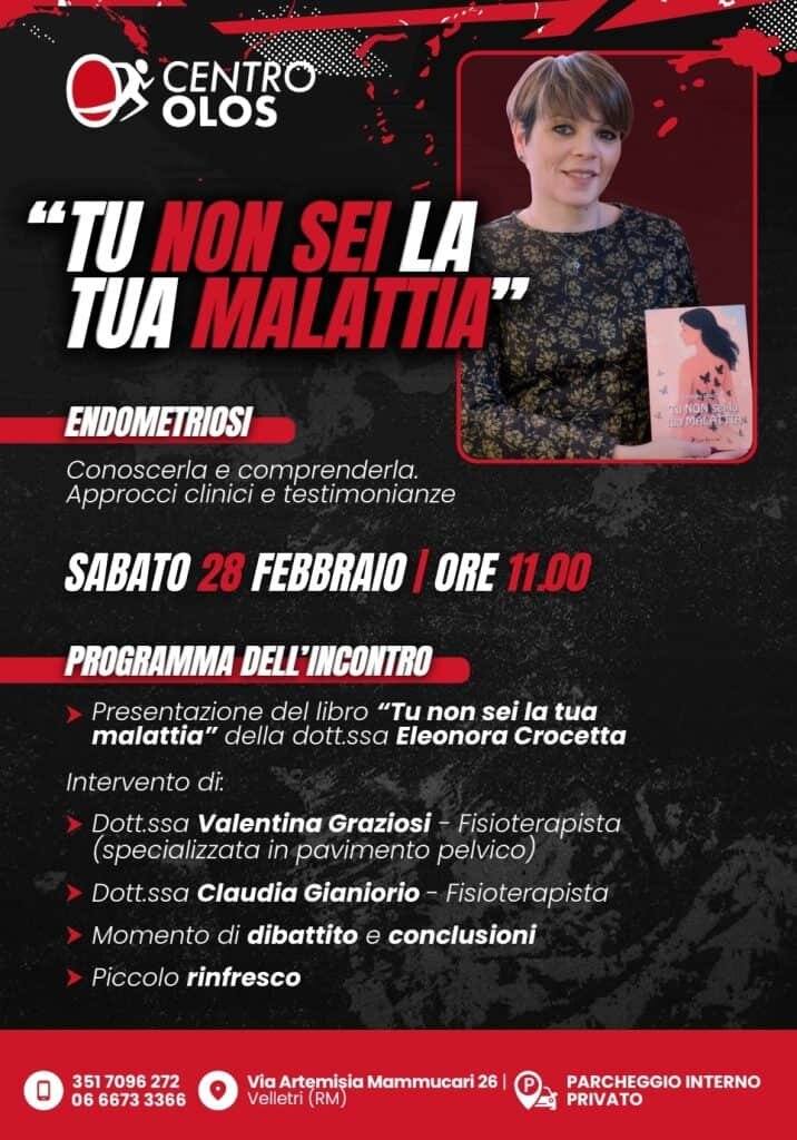 Incontro sull&rsquo;endometriosi: &ldquo;Tu non sei la tua malattia&rdquo; al Centro Olos
