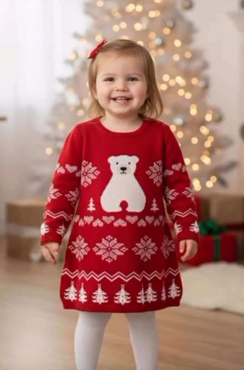 abito-in-tricot-neonata-rosso