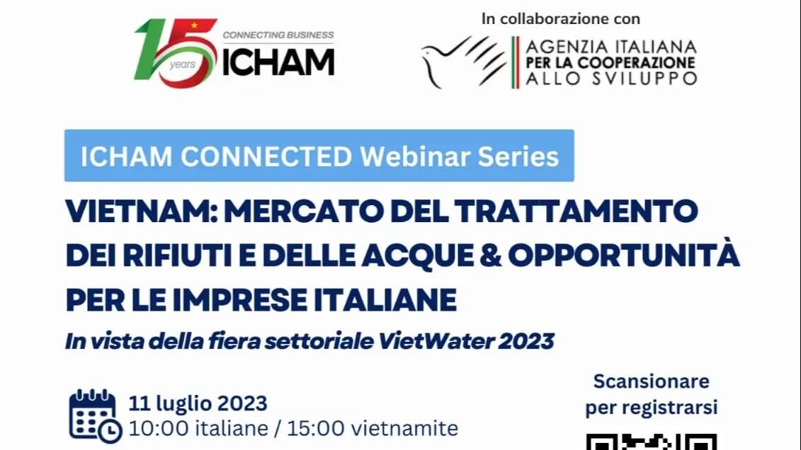 Webinar sulle opportunità nel settore del trattamento delle acque in Vietnam Webinar sulle opportunità nel settore del trattamento delle acque in Vietnam
