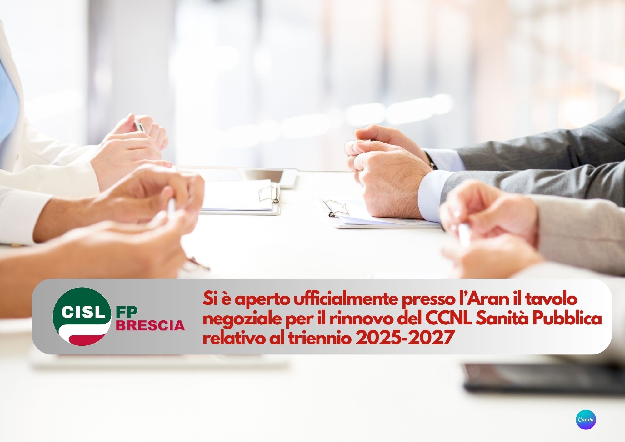 CISL FP Brescia. Partita la trattativa per il rinnovo del CCNL Sanità Pubblica 2025-2027