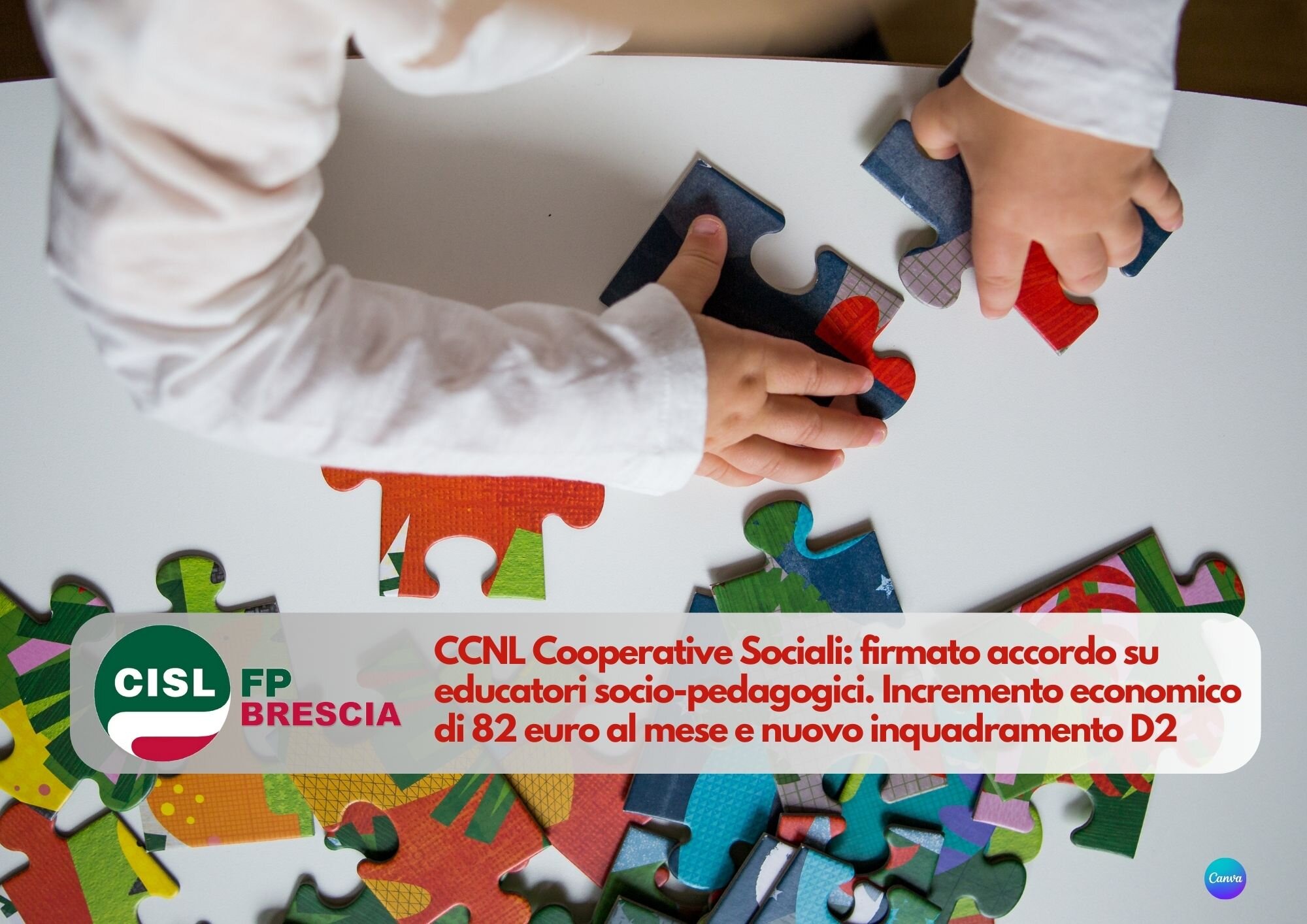 CISL FP Brescia. CCNL Cooperative Sociali: firmato accordo su educatori socio-pedagogici