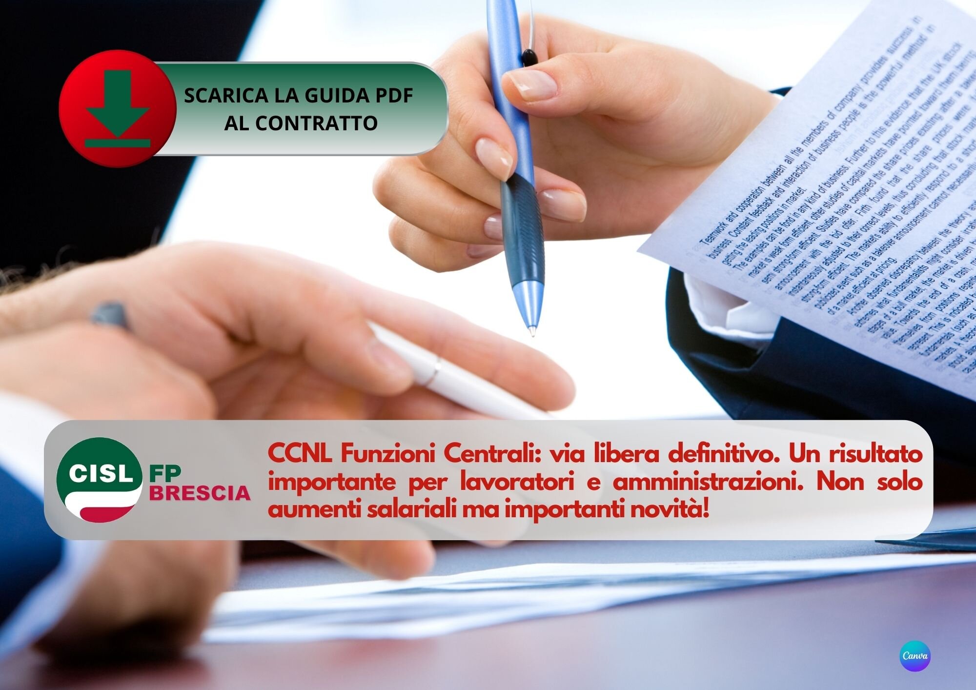 CISL FP Brescia. Via libera definitivo al CCNL Funzioni Centrali. Un risultato importante per i lavoratori