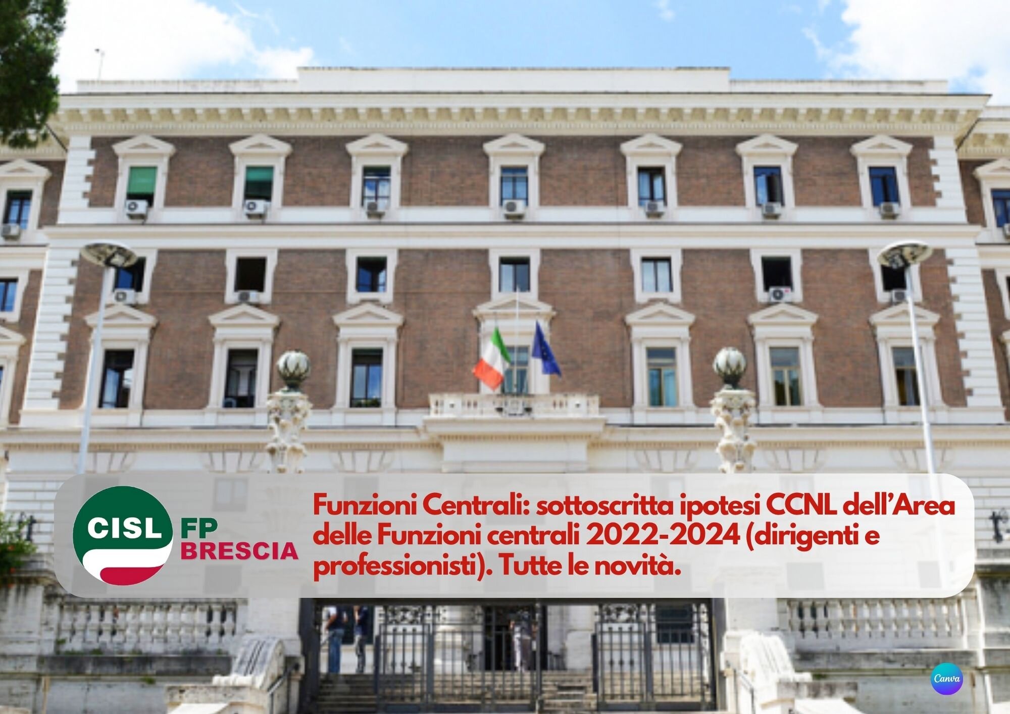 CISL FP Brescia. Firmato il Contratto Collettivo Nazionale della dirigenza delle Funzioni Centrali.