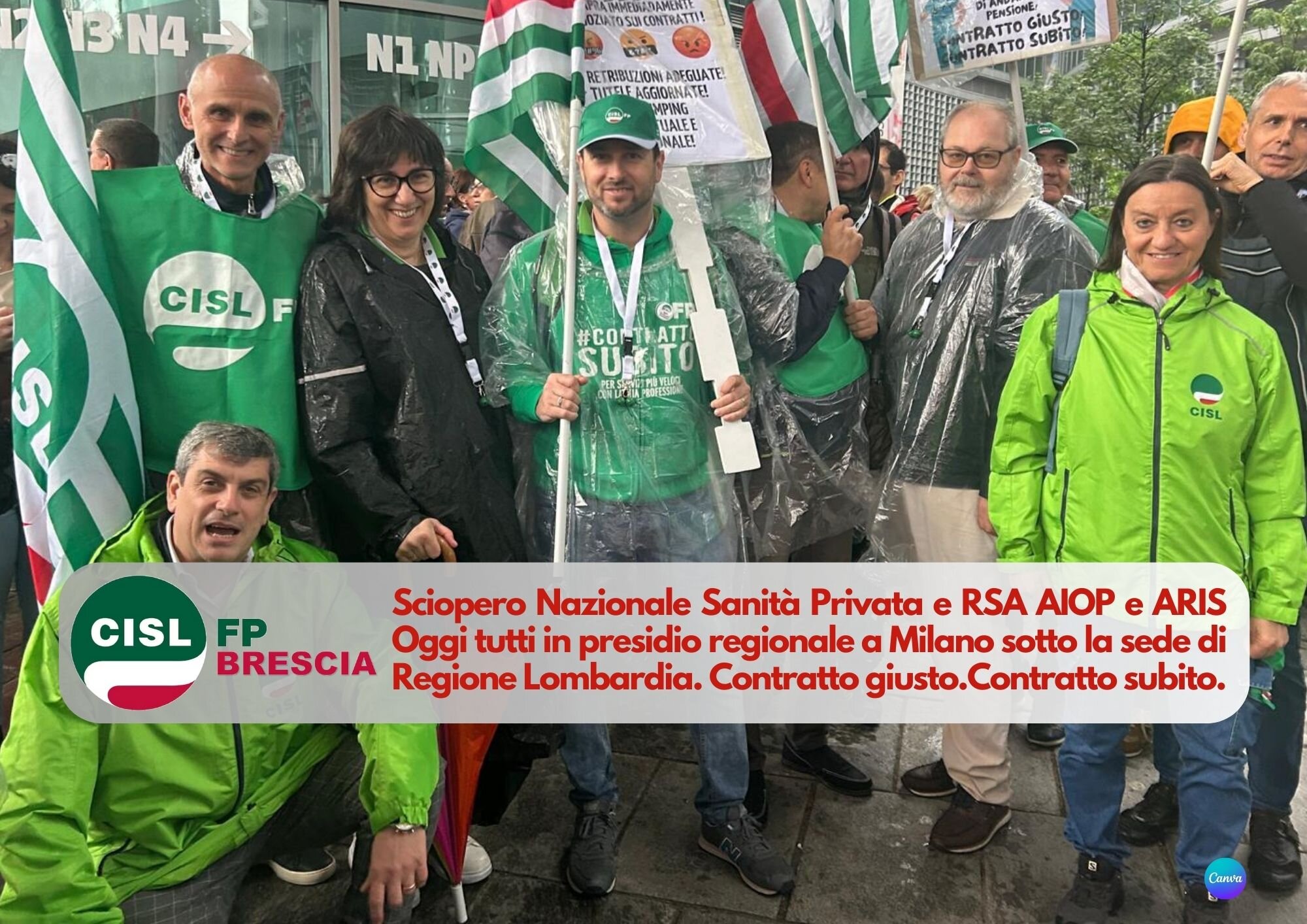 CISL FP Brescia. Sanità privata e RSA sciopero nazionale. Oggi tutti in presidio regionale a Milano