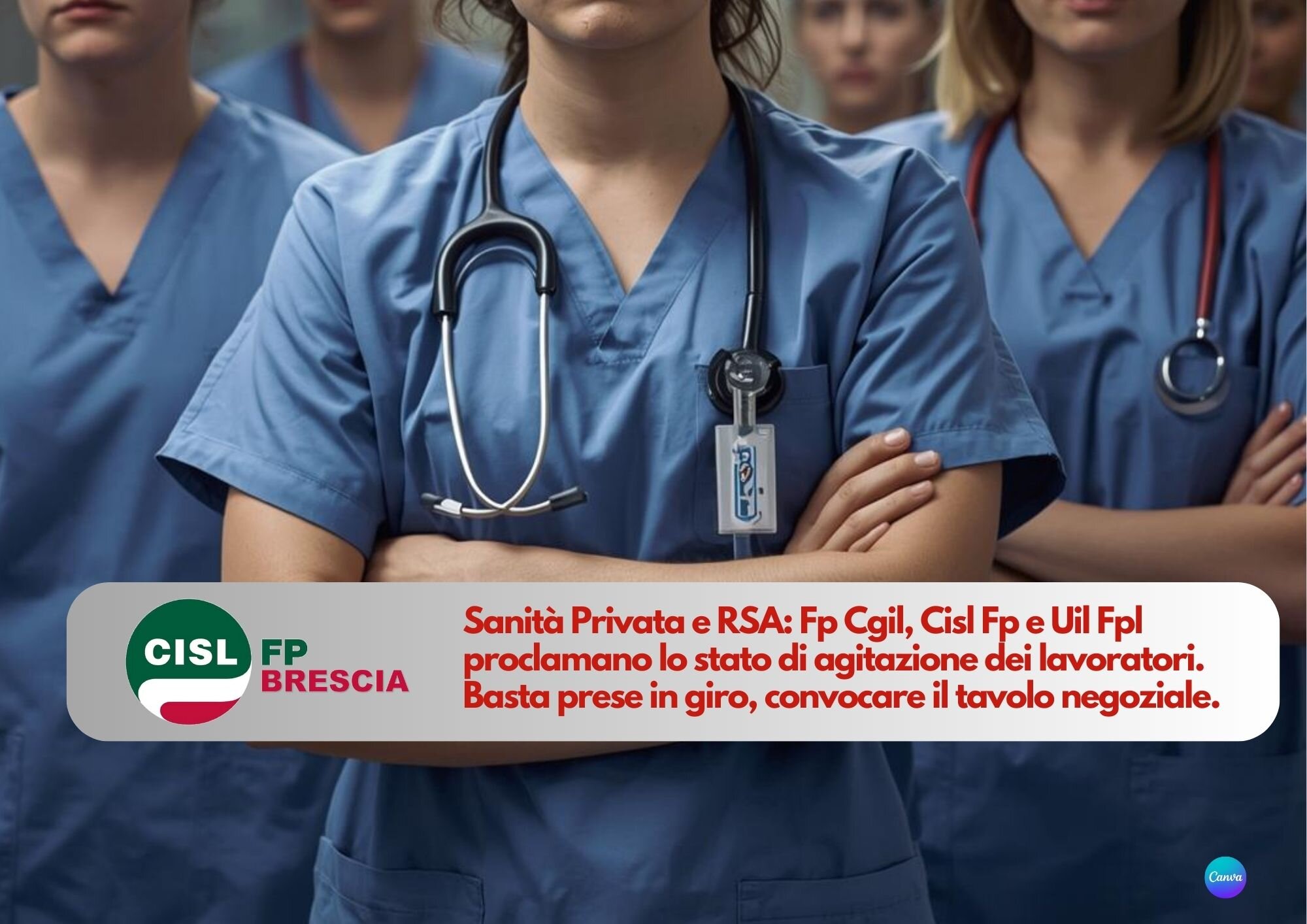 CISL FP Brescia. Sanità Privata e RSA: proclamato lo stato di agitazione dei lavoratori