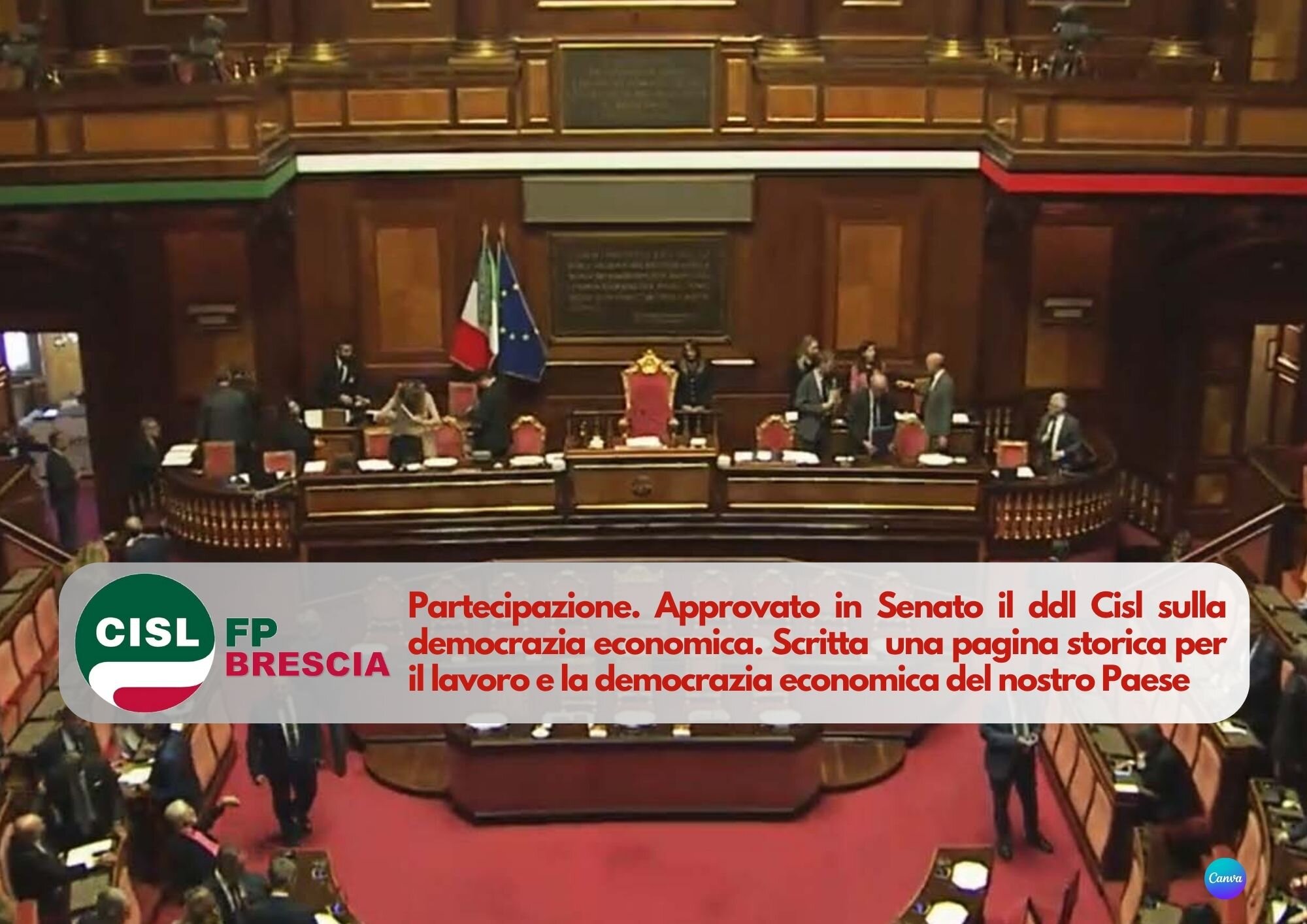 CISL FP Brescia. La Partecipazione &egrave; legge. Approvato in Senato il ddl Cisl sulla democrazia economica.