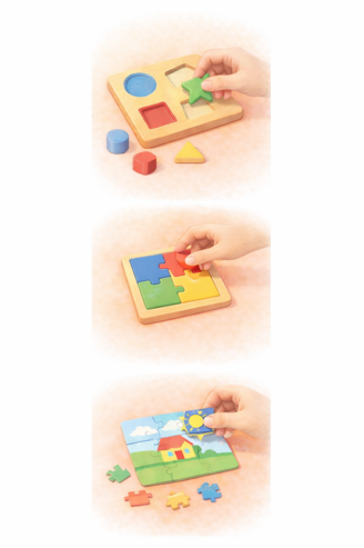 giocattoli educativi su sfondo delicato