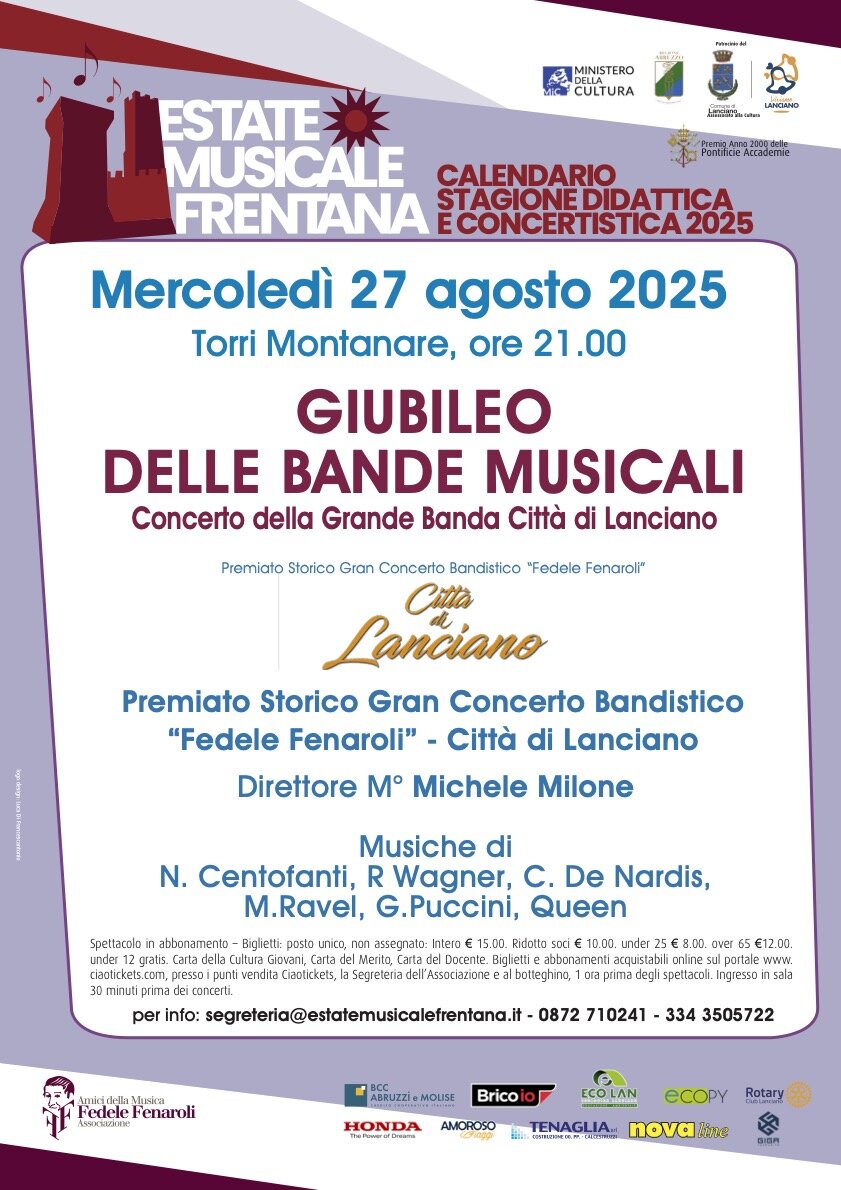 Il Giubileo delle Bande chiude i concerti alle Torri Montanare dell&rsquo;Emf