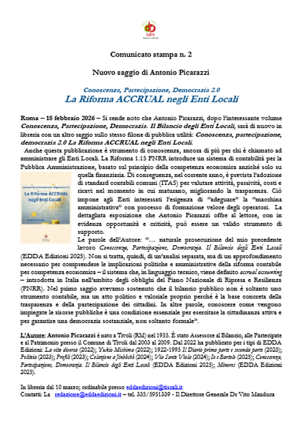 comunicato stampa n. 2 26 accrual