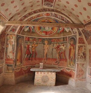 Cappella di S. Sebastiano a Celle Macra - il martirio di S. Sebastiano