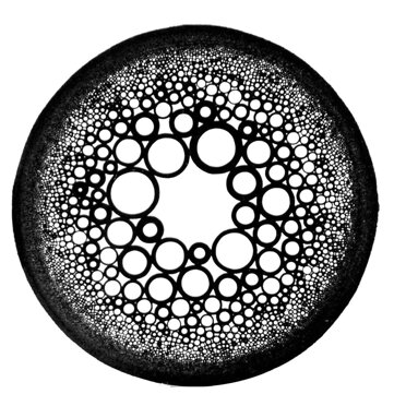 01-C01 (ink on paper,3x diam 50 cm, 2001)