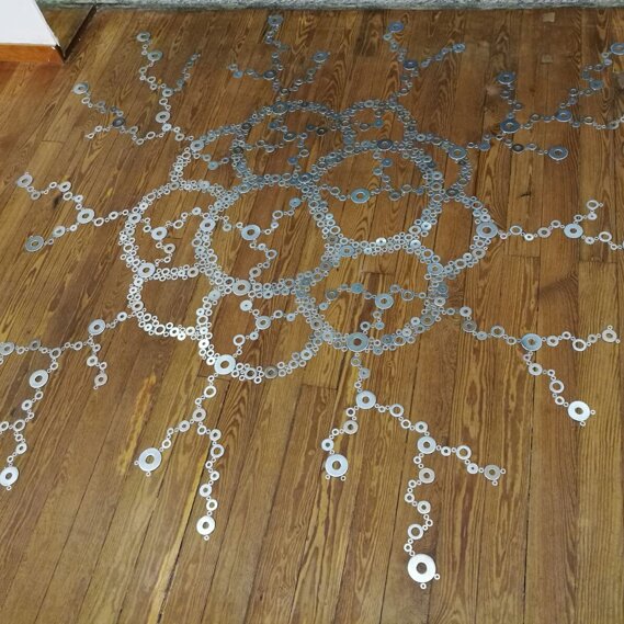 16-C03 washers on the floor, 200x200cm, 2016