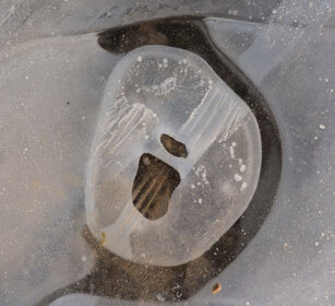 pozzanghera gelata, icy puddle