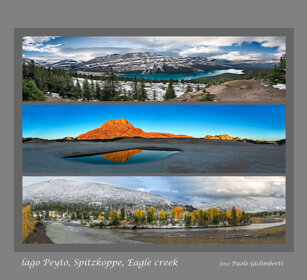 Panorami l. Peyto, Canada. Spitzkoppe, Namibia. Eagle creek, Yellowstone. Panorami l. Peyto, Canada. Spitzkoppe, Namibia. Eagle creek, Yellowstone.