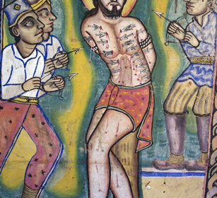 icona copta, Coptic icon chiesa sul lago Tana, church on the lake Tana