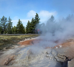 pozza sulfurea, sulphureous pool PN di Yellowstone, Yellowstone NP