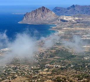 veduta da Erice, view from Erice, Sicilia, Sicily