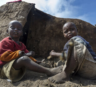 bambini Masai, Maasai children parco nazionale di Ngorongoro, Ngorongoro NP