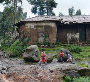 villaggio, village montagne Bale, Bale mountains