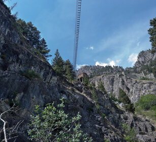 ponte tibetano sulle Gorge di San Gervasio Tibetan bridge, St. Gervasio gorges, Piedmont, Piemonte