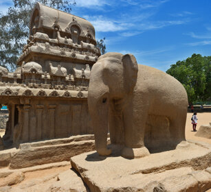 altari monolitici del VII sec., 7th cen. monoliths Pach Rathas, Mamallapuram, Tamil Nadu