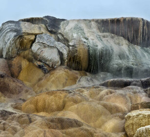 depositi calcarei, calcareous sediments Mammoth Hot spring, PN di Yellowstone, Yellowstone NP