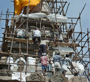 restauri, restorations Shore temple, Mamallapuram, Tamil Nadu