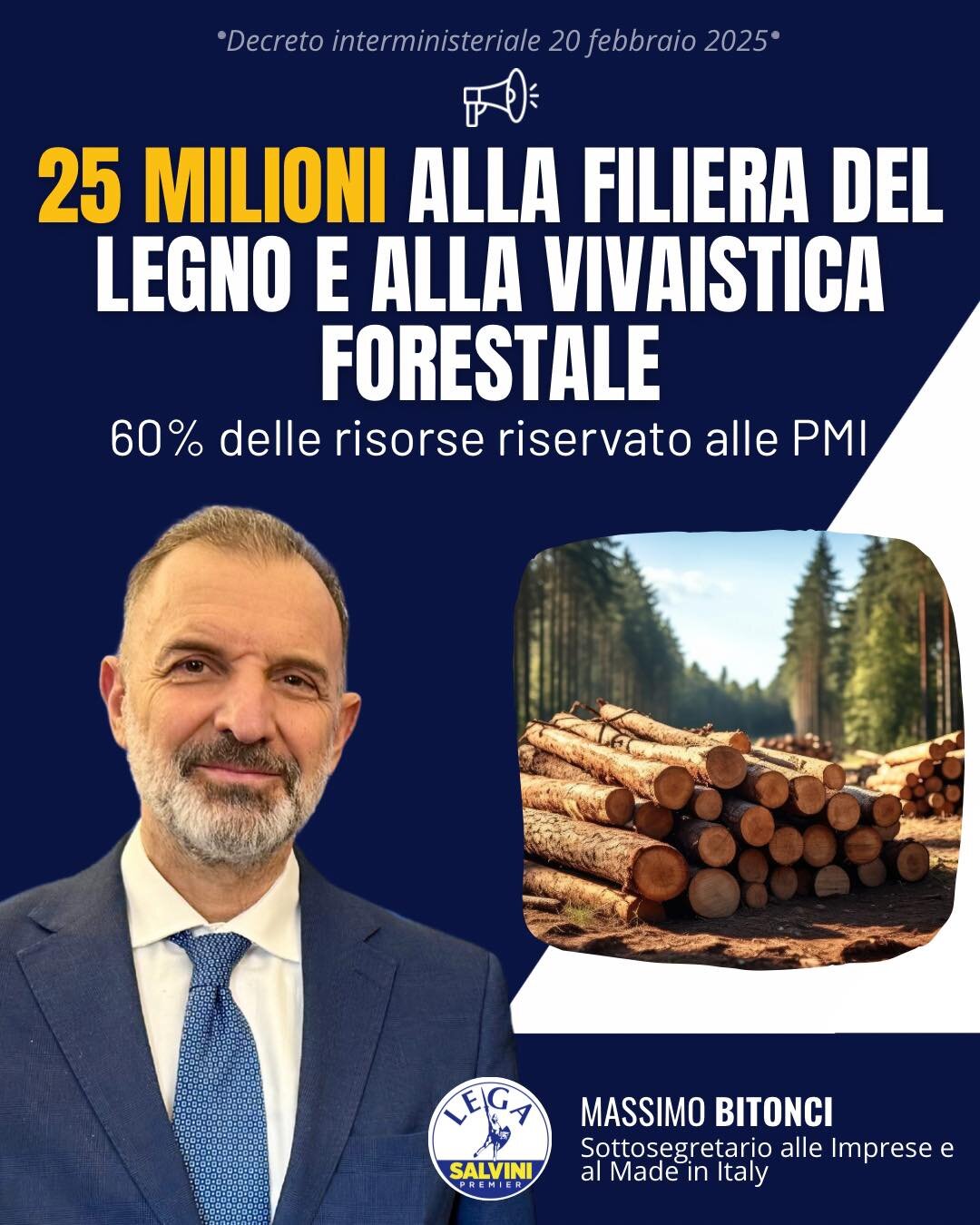 25 milioni di euro alla filiera del legno e al settore vivaistico forestale