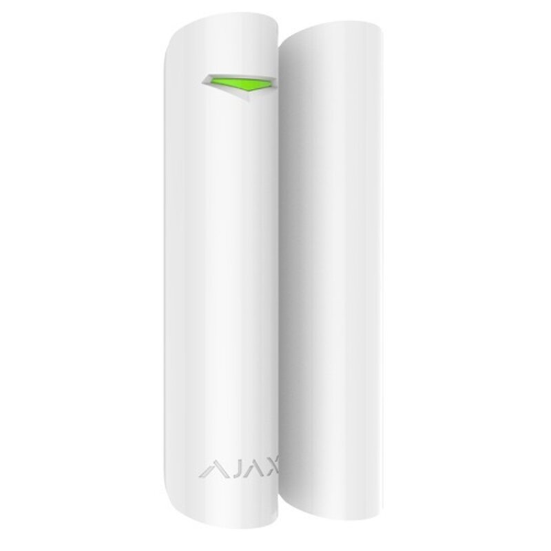 DoorProtect Plus Bianca (Fronte): &quot;DoorProtect Plus Jeweller - Sensore wireless bianco per porte e finestre, vista frontale per una protezione avanzata e personalizzabile