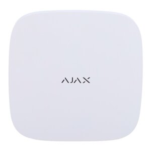 &quot;Hub 2 4G Jeweller - Vista frontale, versione bianca, design elegante con LED di stato visibile