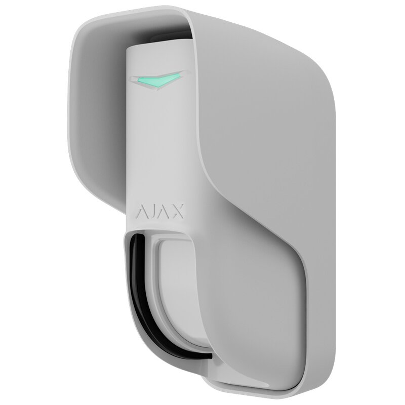 Curtain Outdoor Jeweller - Sensore wireless per esterni, vista laterale sinistra con tecnologia a microonde e PIR