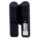 DoorProtect Plus Nera (Retro): &quot;DoorProtect Plus Jeweller - Sensore wireless nero, vista retro per evidenziare design e solidità tecnologica&quot;