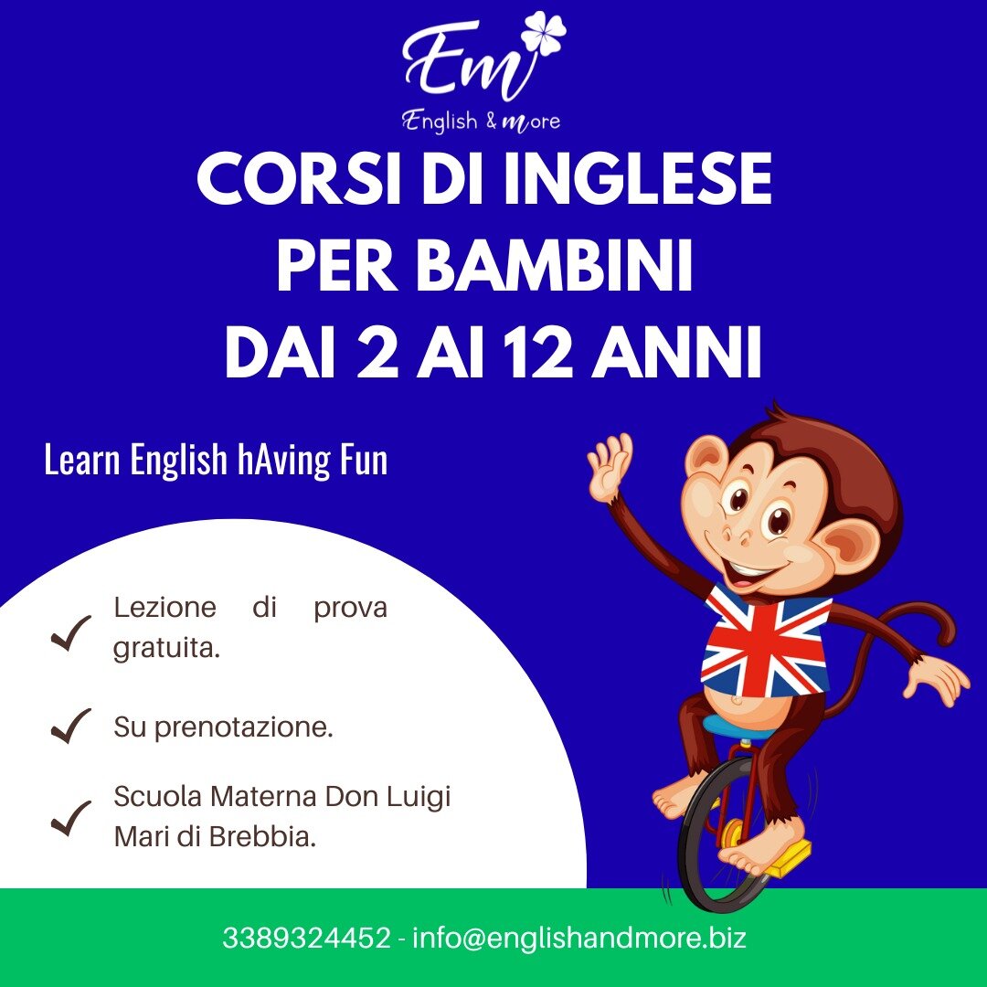 Nuovi corsi di inglese per bambini a Brebbia! Nuovi corsi di inglese per bambini a Brebbia!