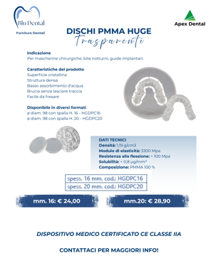 dischi pmma huge - 3