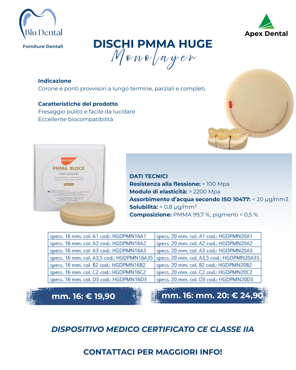dischi pmma huge - 2