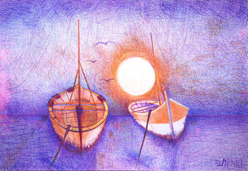 Pastels on paper, A3 format