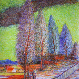 Scorcio Pastelli su carta, formato A3