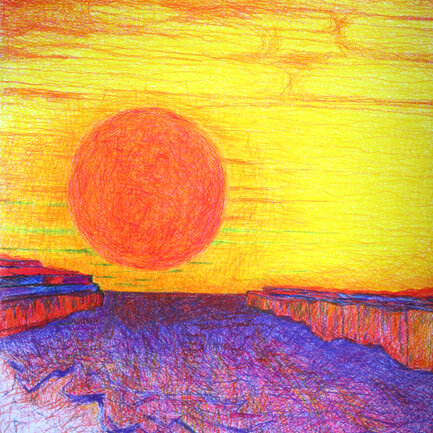 Tramonto D'estate Pastelli su carta, formato A3