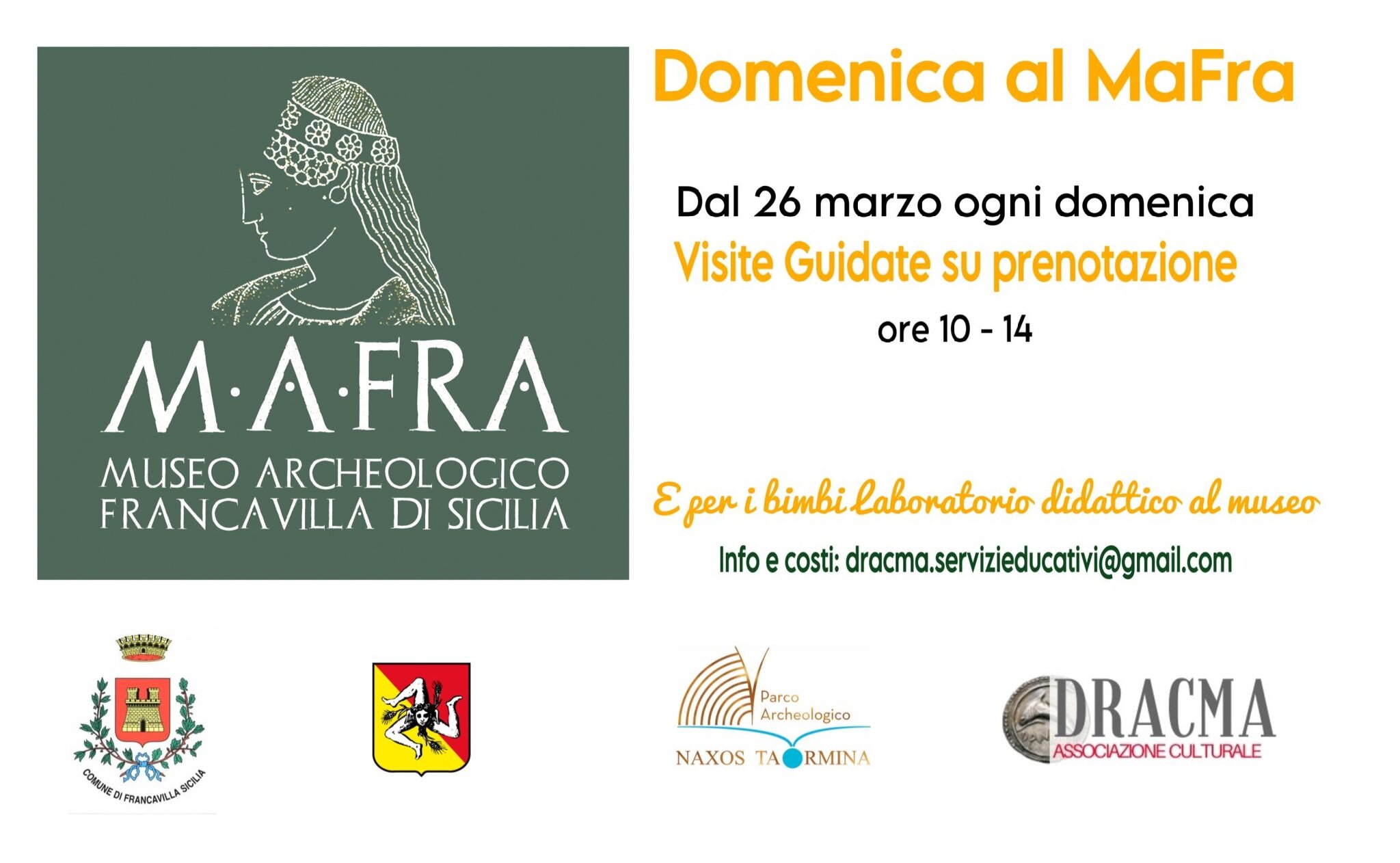 Domenica al M.A.FRA., il Museo Archeologico di Francavilla di Sicilia, con l'associazione Dracma Domenica al M.A.FRA., il Museo Archeologico di Francavilla di Sicilia, con l'associazione Dracma