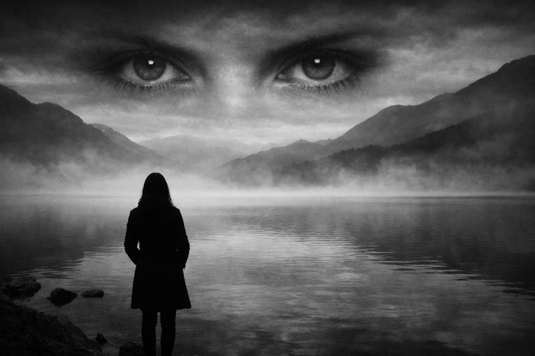 donna al lago e occhi eterei donna al lago e occhi eterei