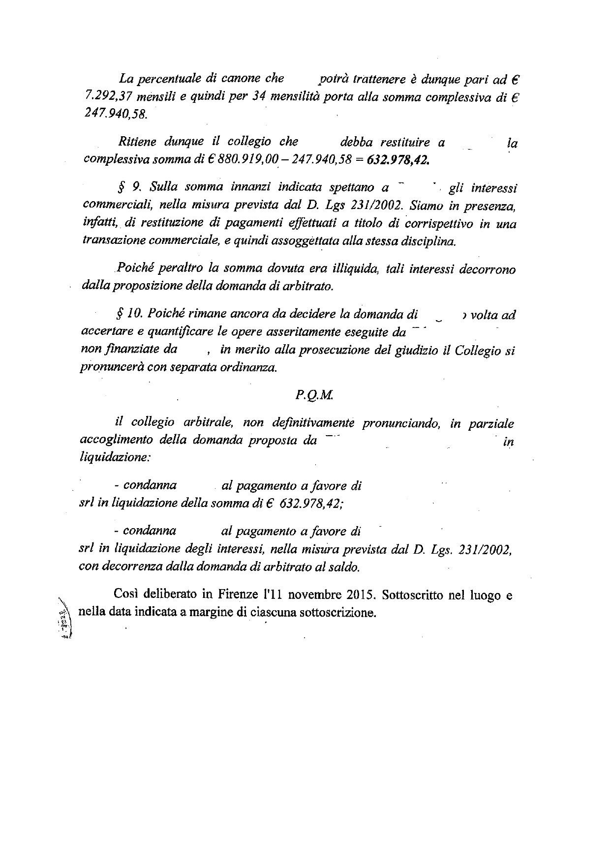 Il 'lodo Toscano', storia di un credito nascosto da 630 mila euro