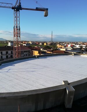 IMPERMEABILIZZAZIONE CON MEMBRANA DERBIGUM BRITE, COMPLESSO PARROCCHIALE MARIA SS. DI LOURDES 