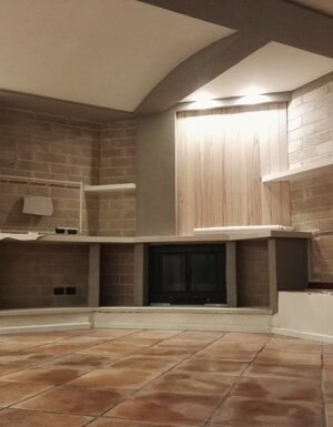 RESTYLING CAMINO ESISTENTE IN CARTONGESSO E RESINA