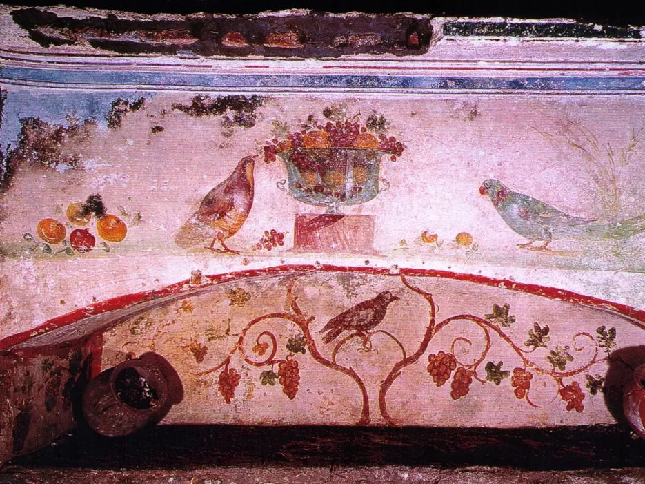 affreschi della Piazzola - Catacombe di San Sebastiano Roma affreschi della Piazzola - Catacombe di San Sebastiano Roma