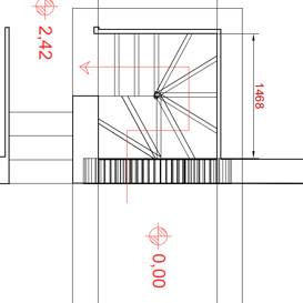 Scala con protezioni in vetro