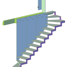 Scala con protezioni in vetro