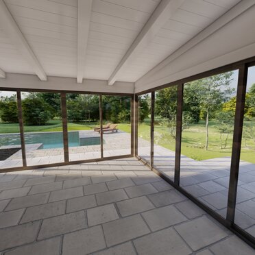 Pergola coibentata con vetrate scorrevoli -Bologna