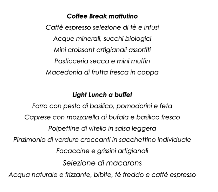 menu catering esterno