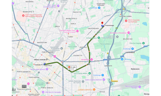 percorso stazione -agape hotel